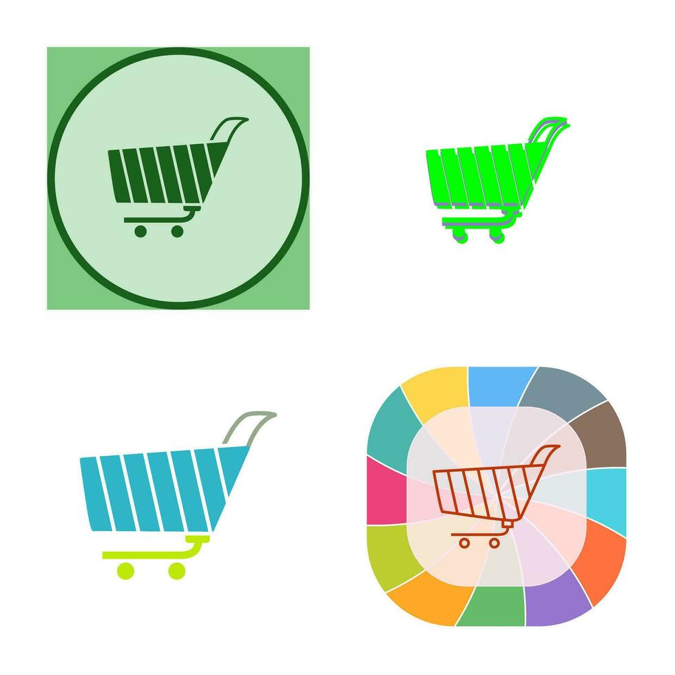 icono de vector de carrito de compras único