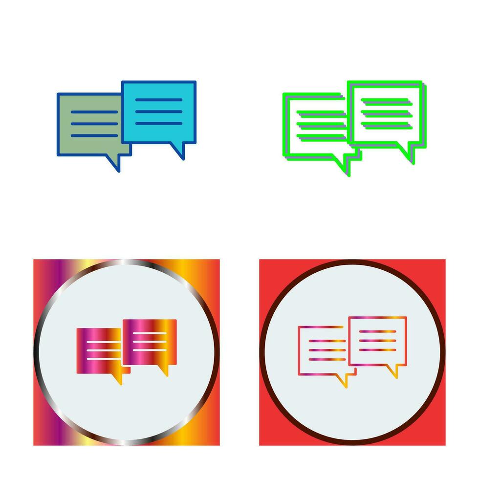 Unique Two Chat Bubbles Vector Icon