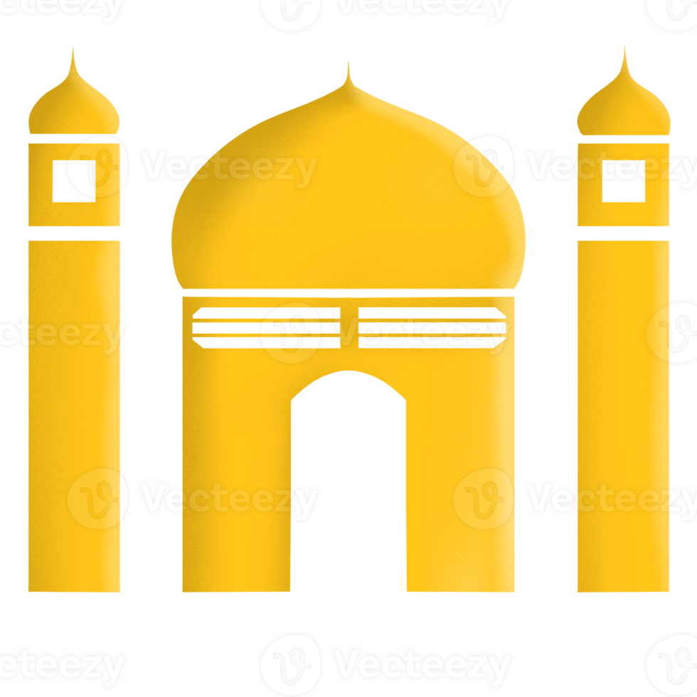 Golden mosque drawing png