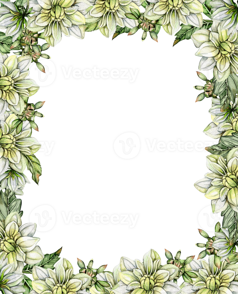 Flowers square frame with dahlia. png