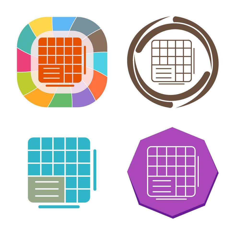Table Data Vector Icon