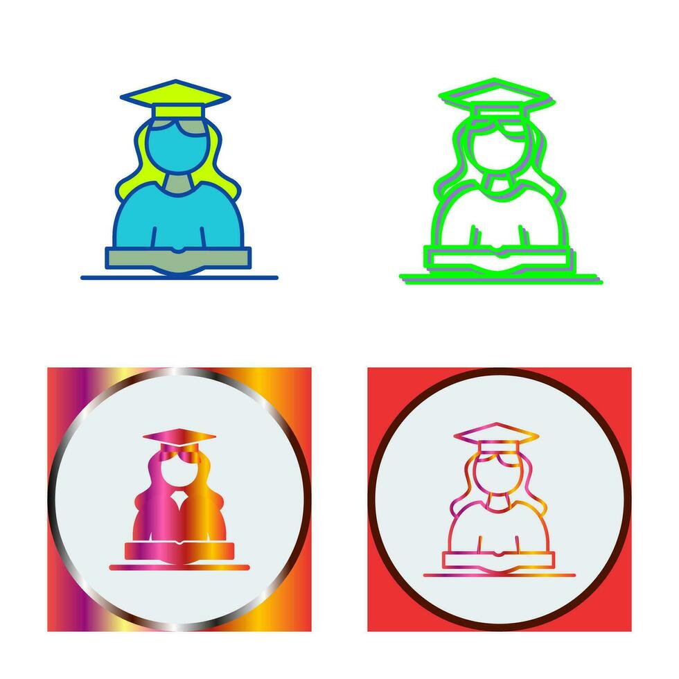 Unique Female Student Vector Icon