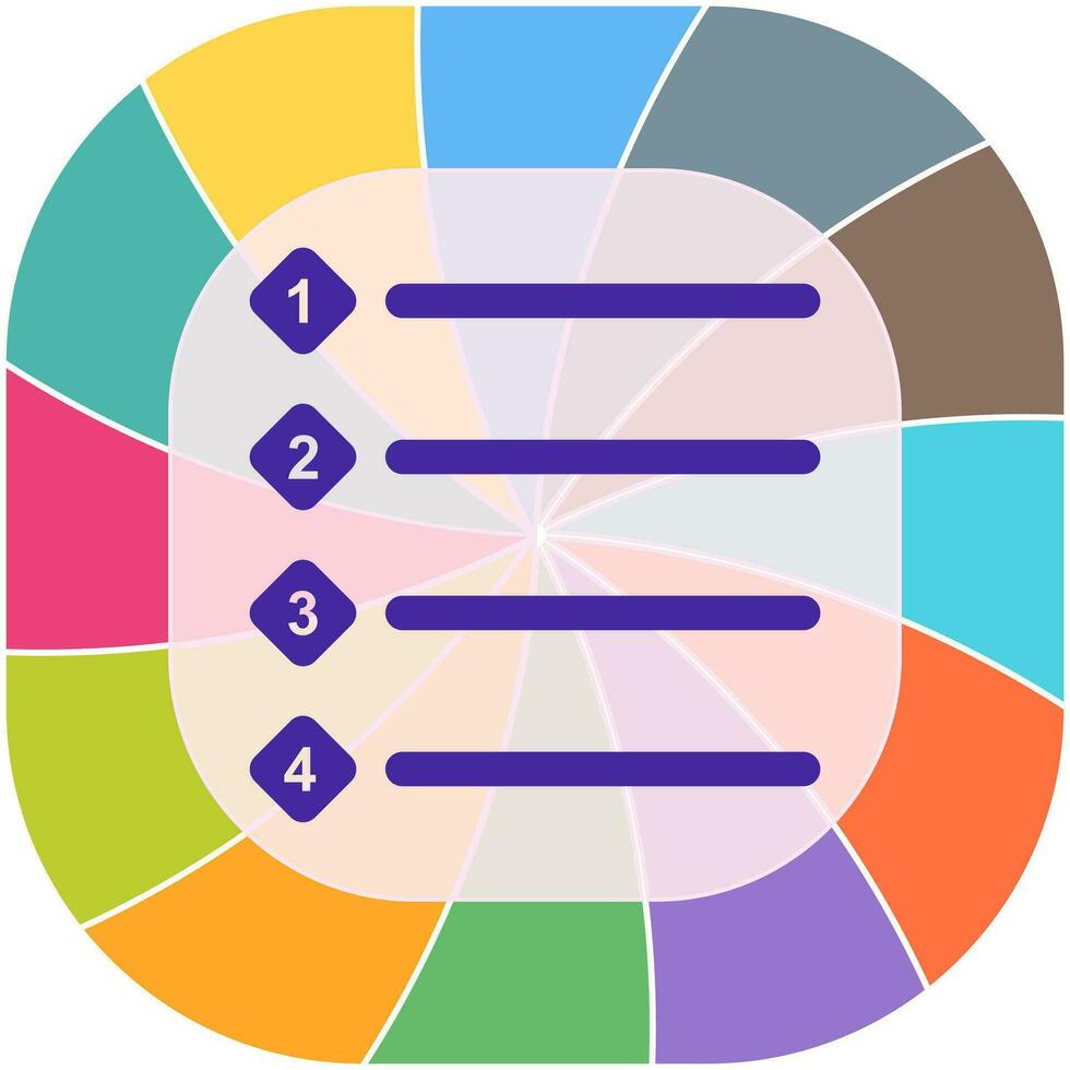 Unique Numbered list Vector Icon