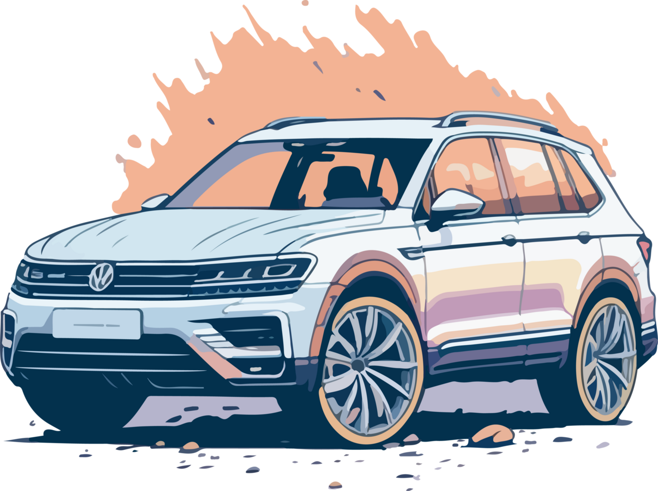 SUV Car Illustration AI Generative png