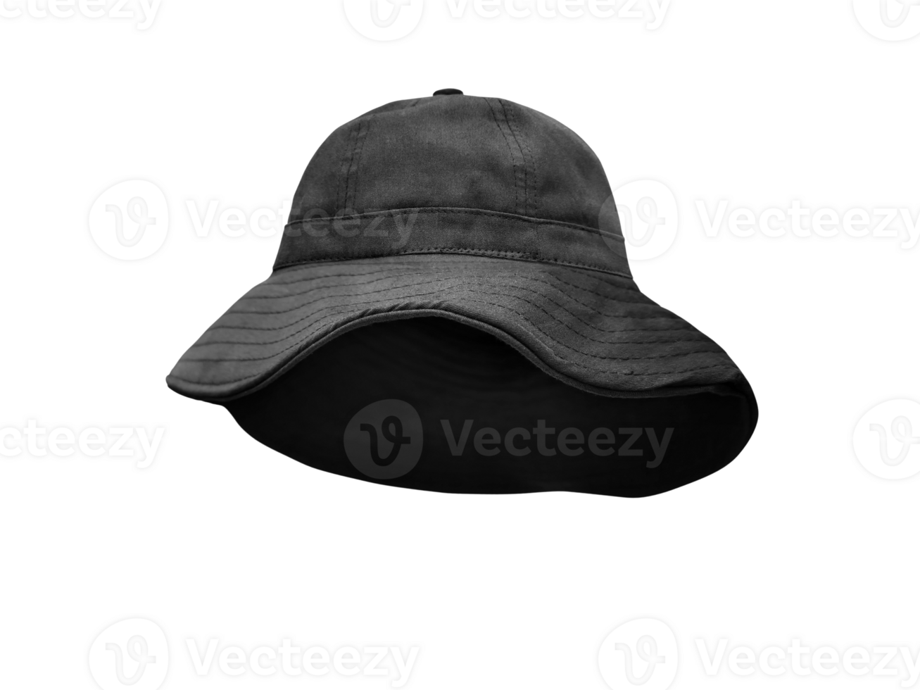 black bucket hat PNG transparent