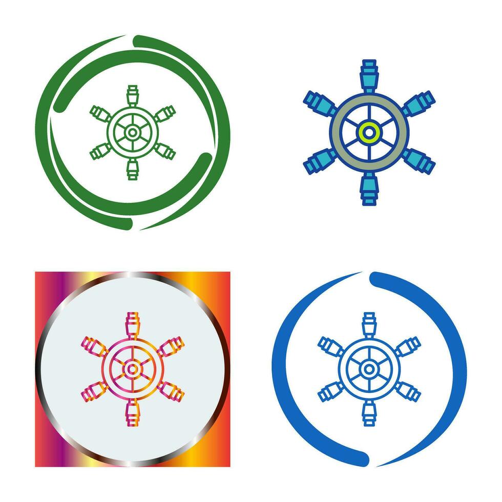 Ship Wheel Vector Icon