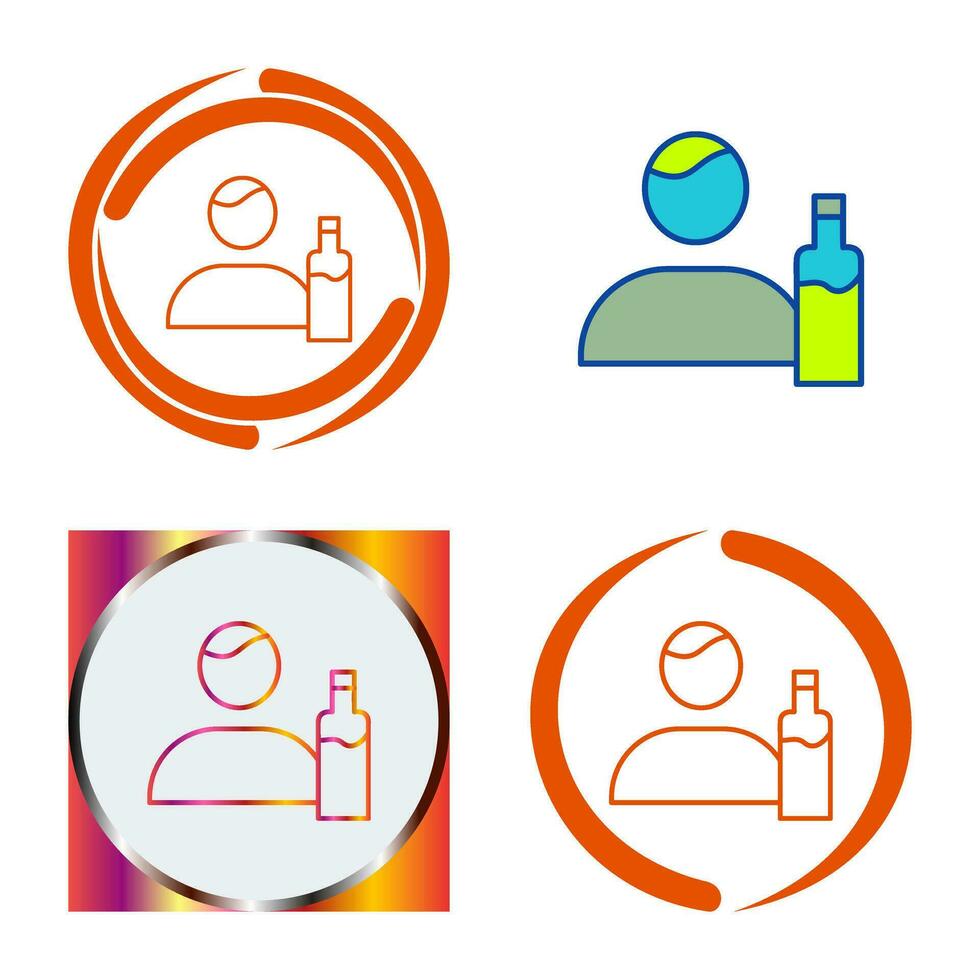 Unique Man And Drink Vector Icon