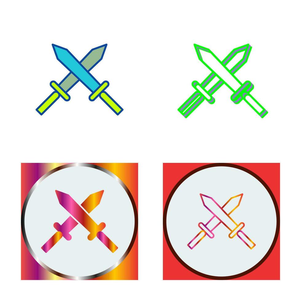 Unique Two Swords Vector Icon