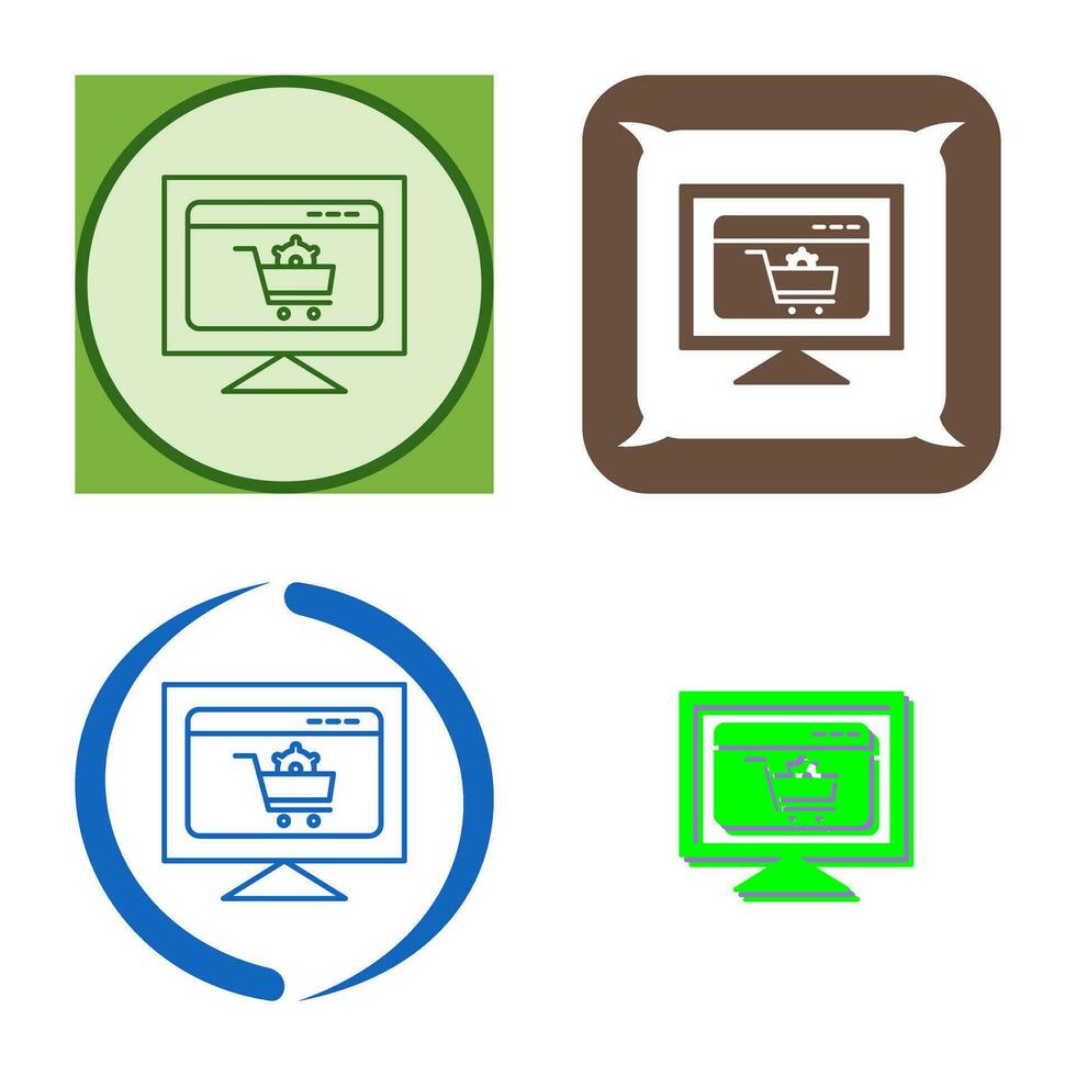 icono de vector de configuración de comercio electrónico