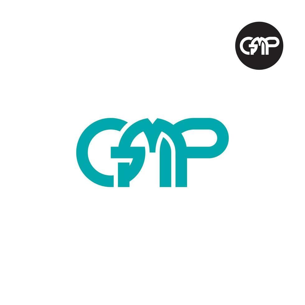 letra gmp monograma logo diseño vector