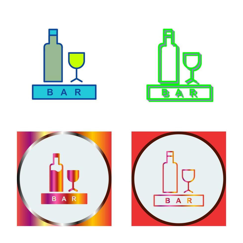 Unique Bar Sign Vector Icon
