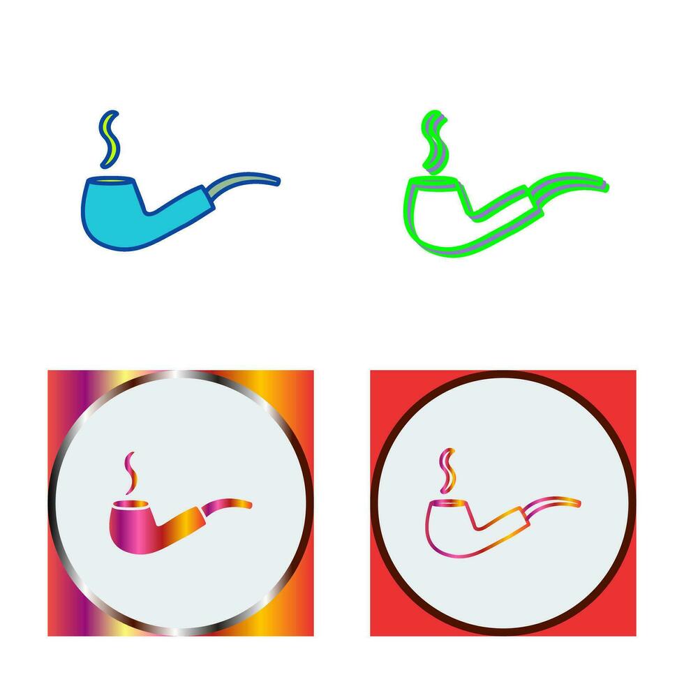 Unique Lit Smoking Pipe Vector Icon