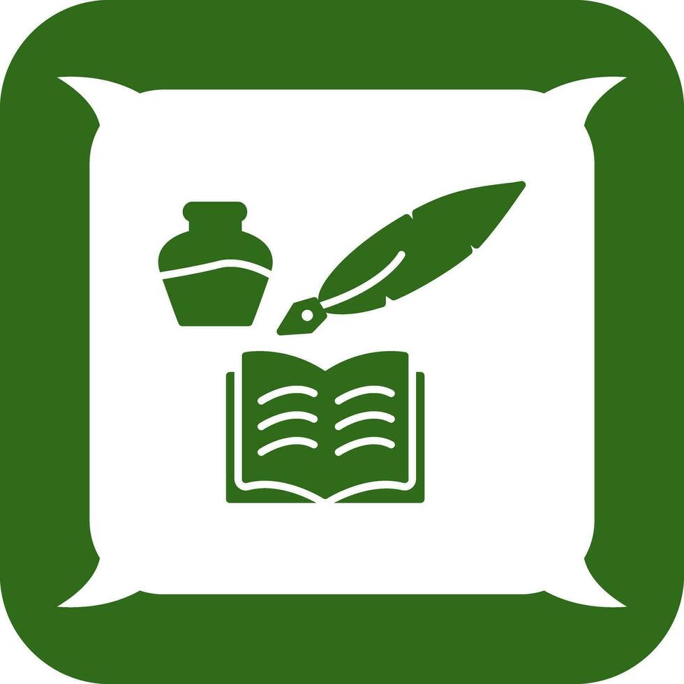 Unique Quill and Book Vector Icon