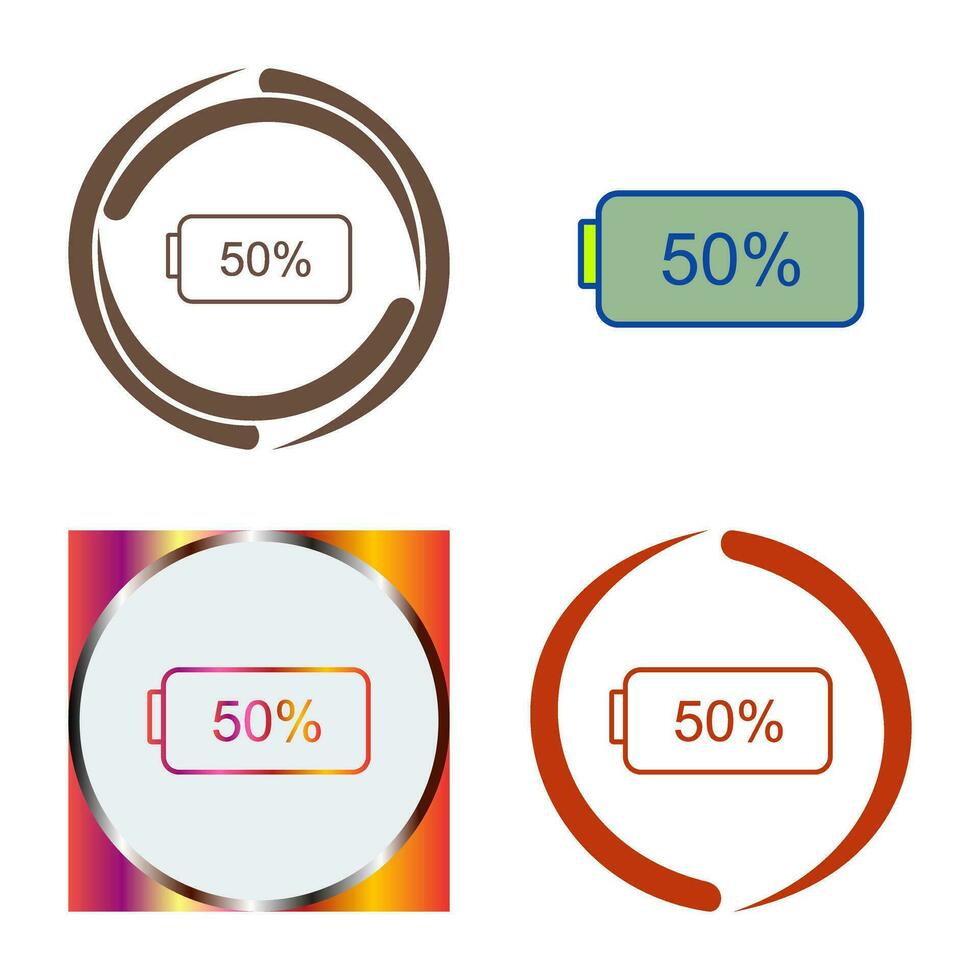 Unique Half Battery Vector Icon