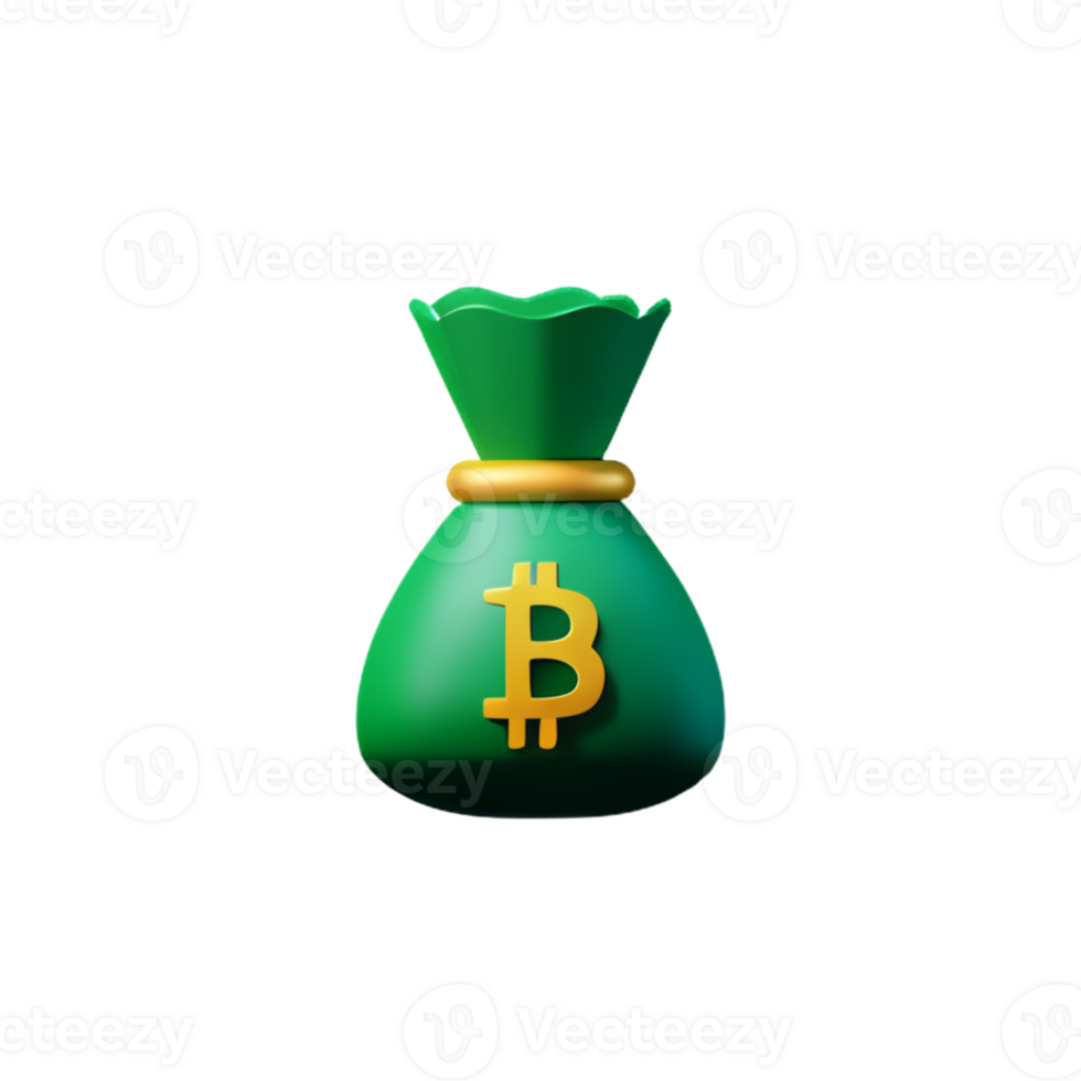 Money Bag Bitcoin AI Generative png
