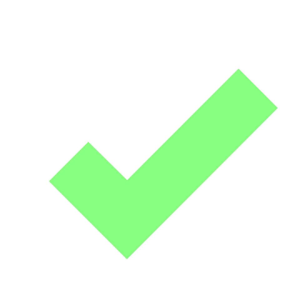 Checkmark icon, raster illustration on white background vector