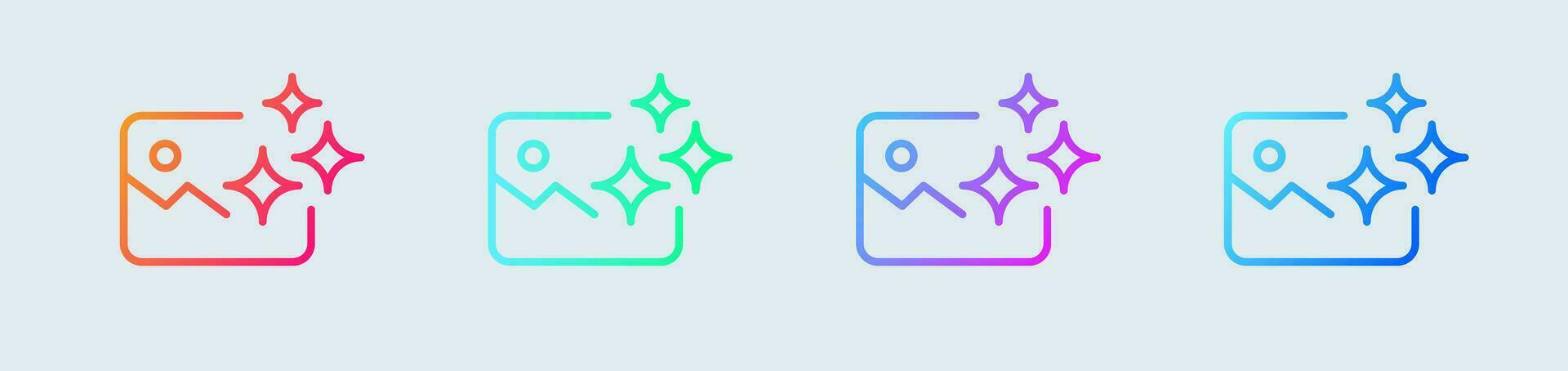 Effect line icon in gradient colors. Spark signs vector illustration.
