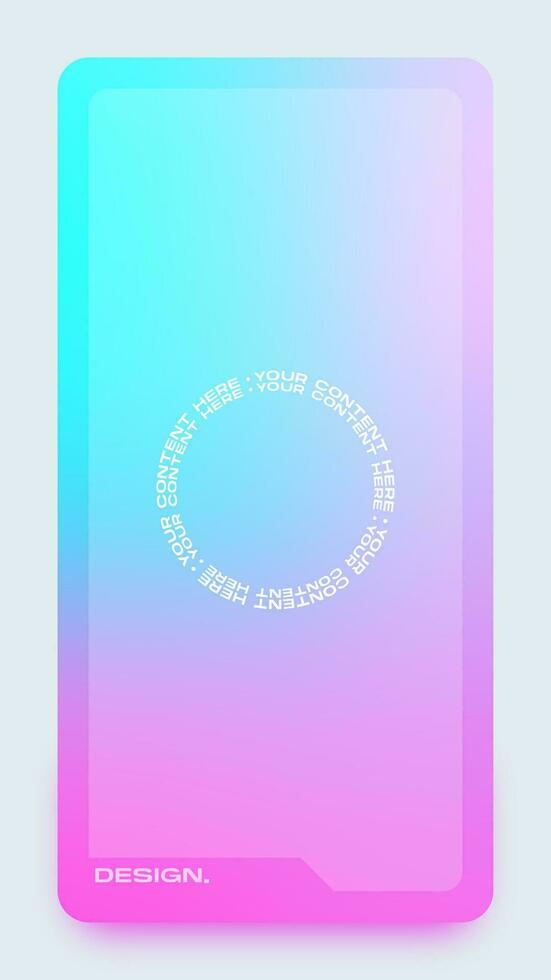 Futuristic vertical gradient background. Social media frame vector illustration.