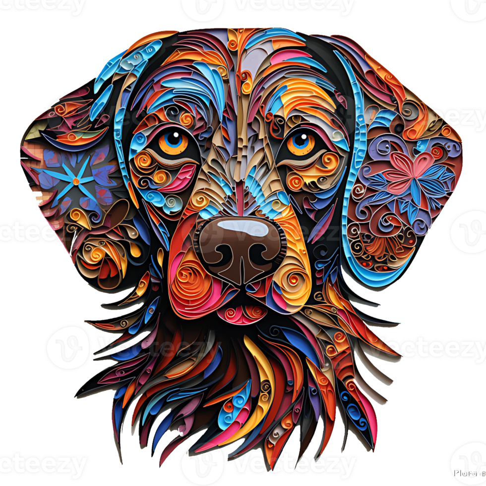 A Stained Glass Dog, PNG - AI Generative