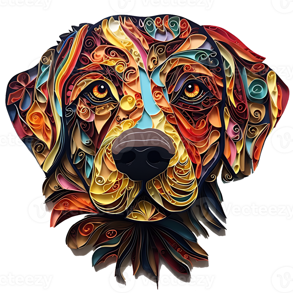 A Stained Glass Dog, PNG - AI Generative