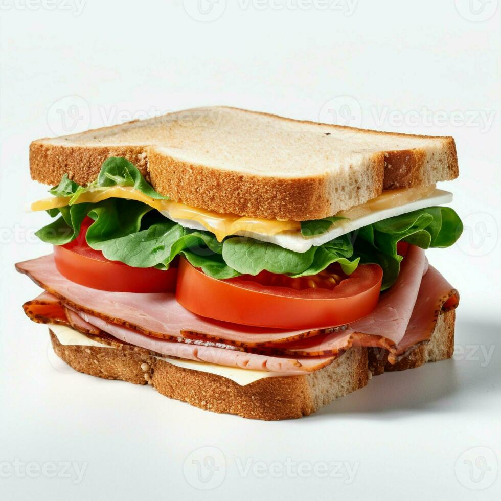 AI generated Sandwich photo in white isolated background