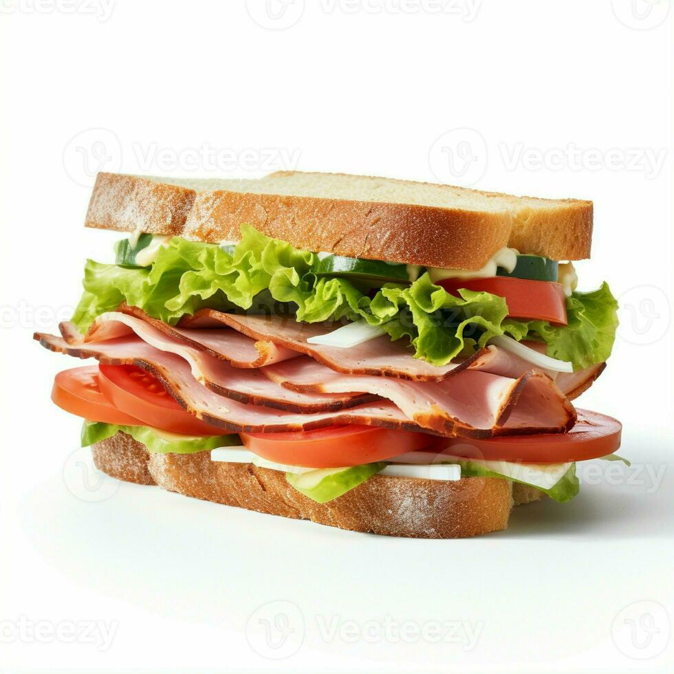 AI generated Sandwich photo in white isolated background