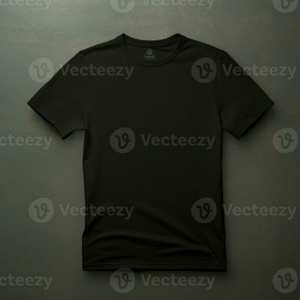 AI generated A full black blank t shirt mockup, dark background, structure photo