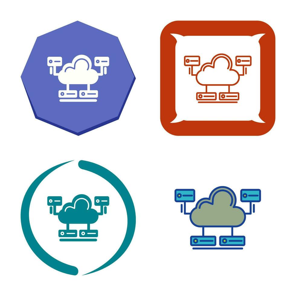 Cloud Database Vector Icon