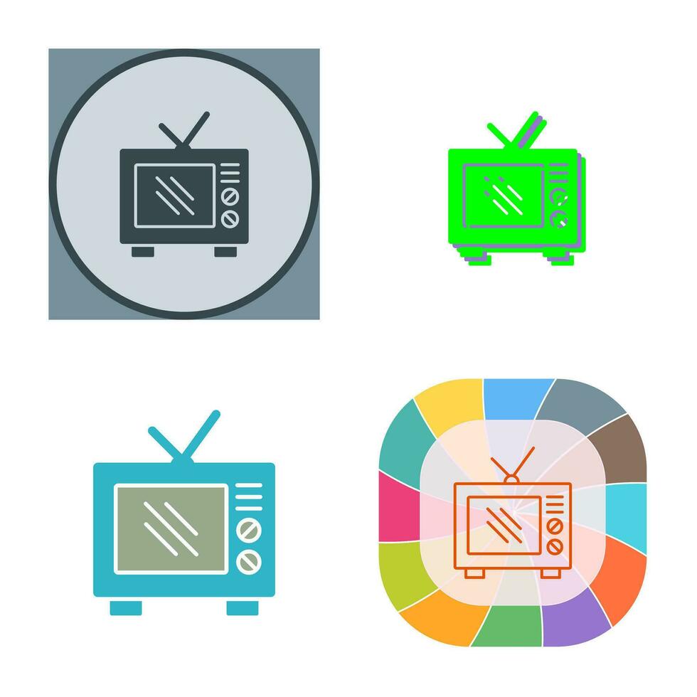 viejo, tv, vector, icono vector