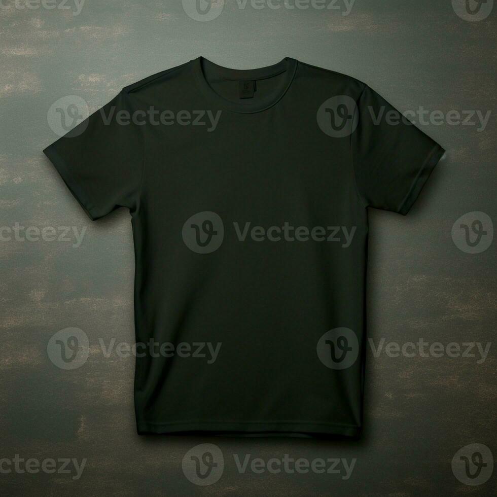 AI generated A full black blank t shirt mockup, dark background, structure photo