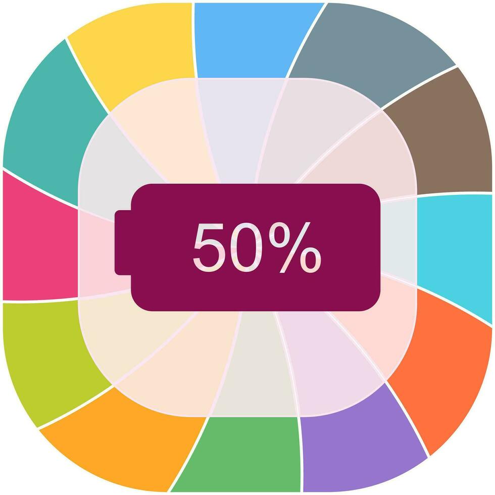 Unique Half Battery Vector Icon