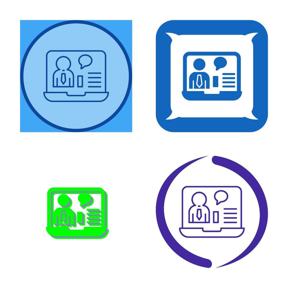 Online Job Interview Vector Icon