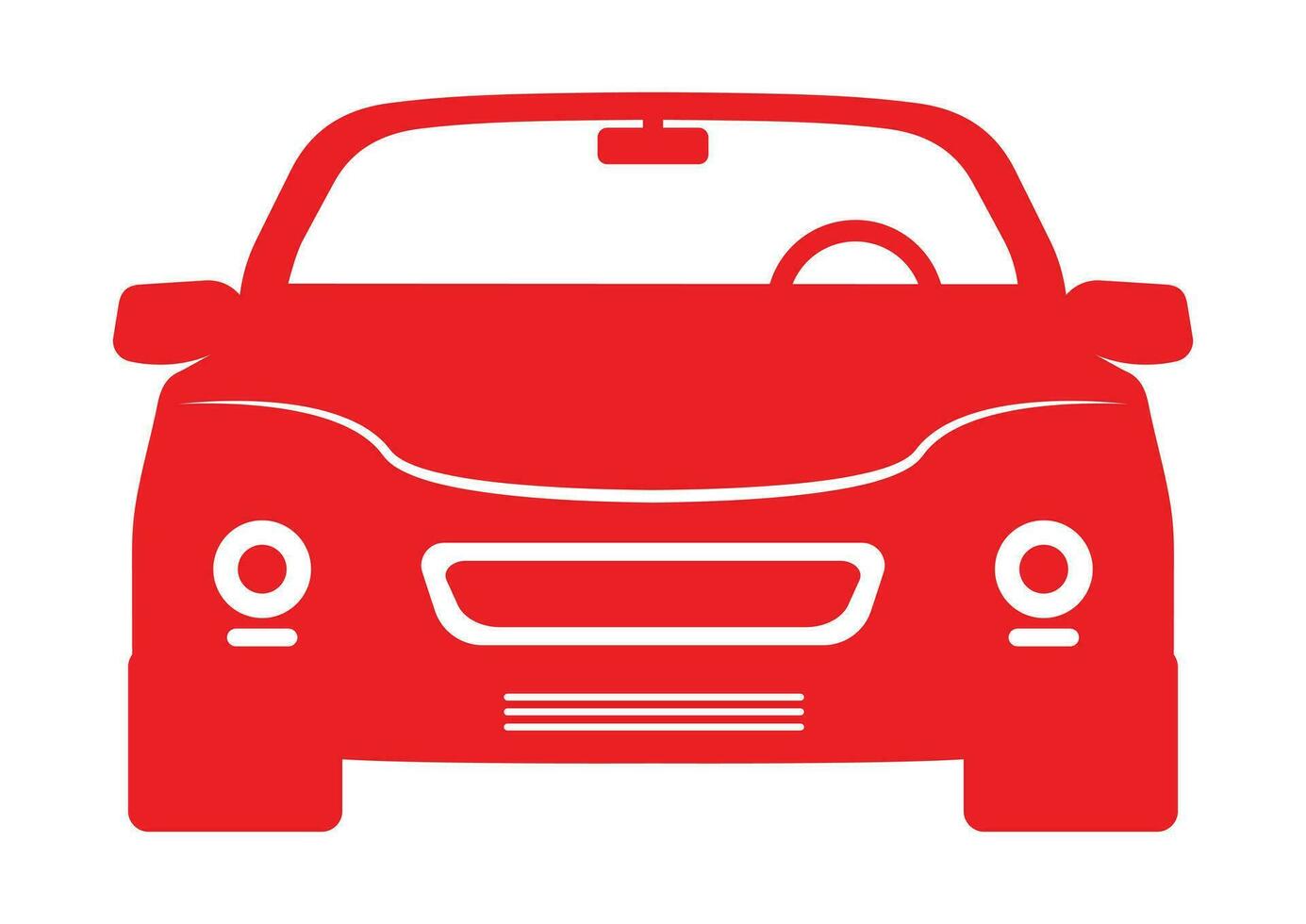 Red Car Front View Icon Flat Design vector