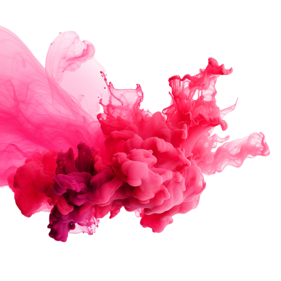 rouge et rose couleurs poudre éclaboussure rose fumée effet png ai génératif