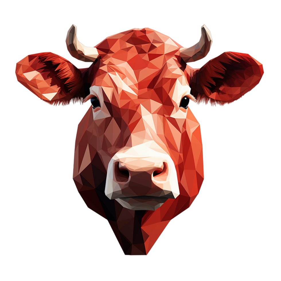 Red cow face png ai generative 31646810 PNG