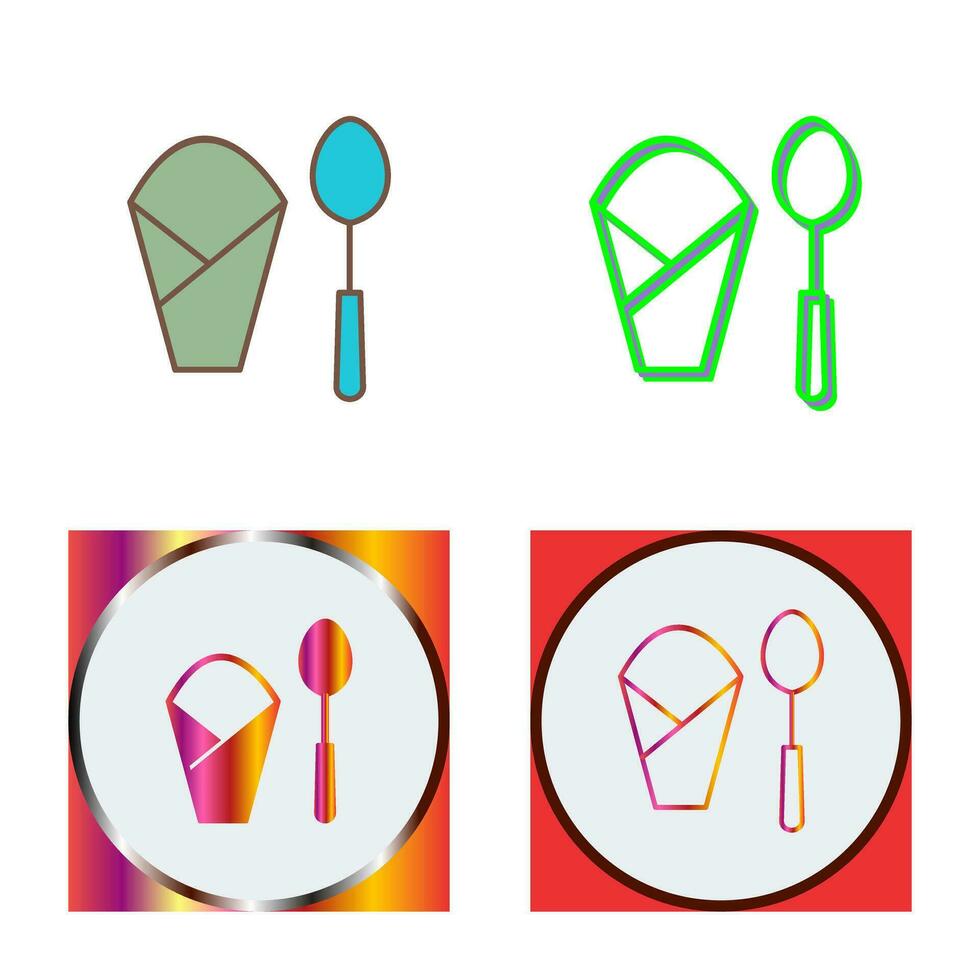 Spoon and Napkin Vector Icon
