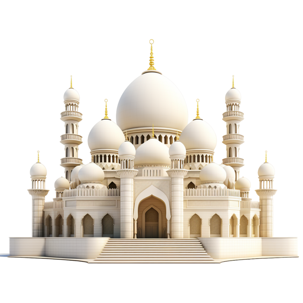 3d ramadan kareem islamic mosque masjid conept png ai generative