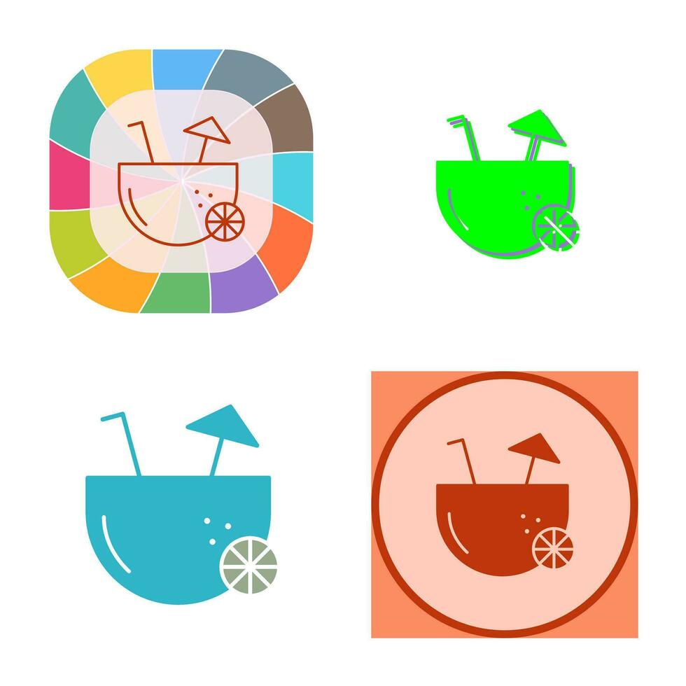 icono de vector de bebida de coco