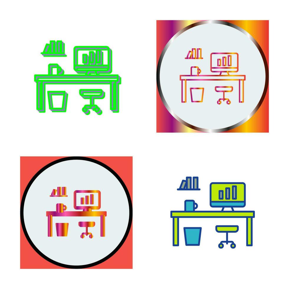 Office Desk Vector Icon