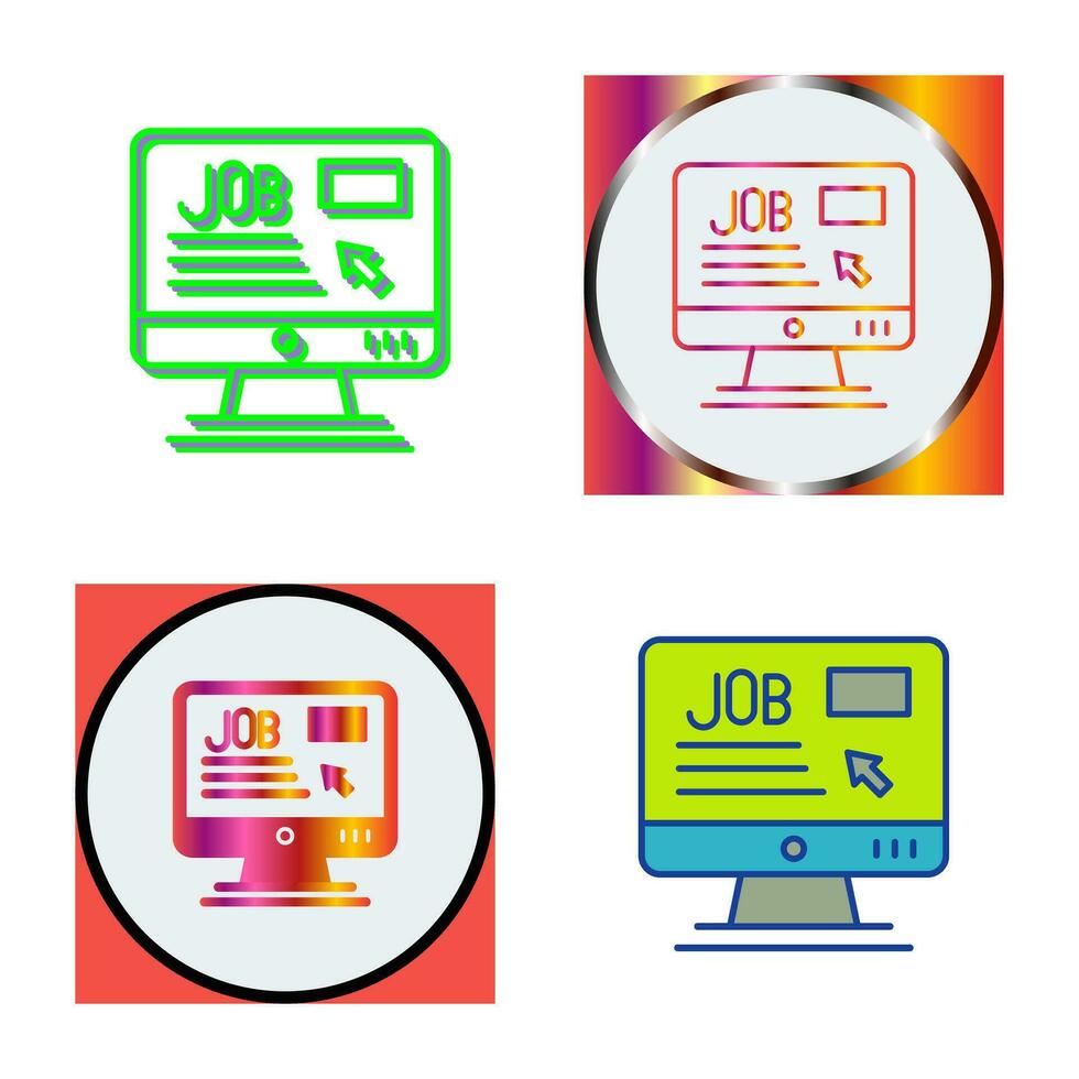 icono de vector de trabajo en línea