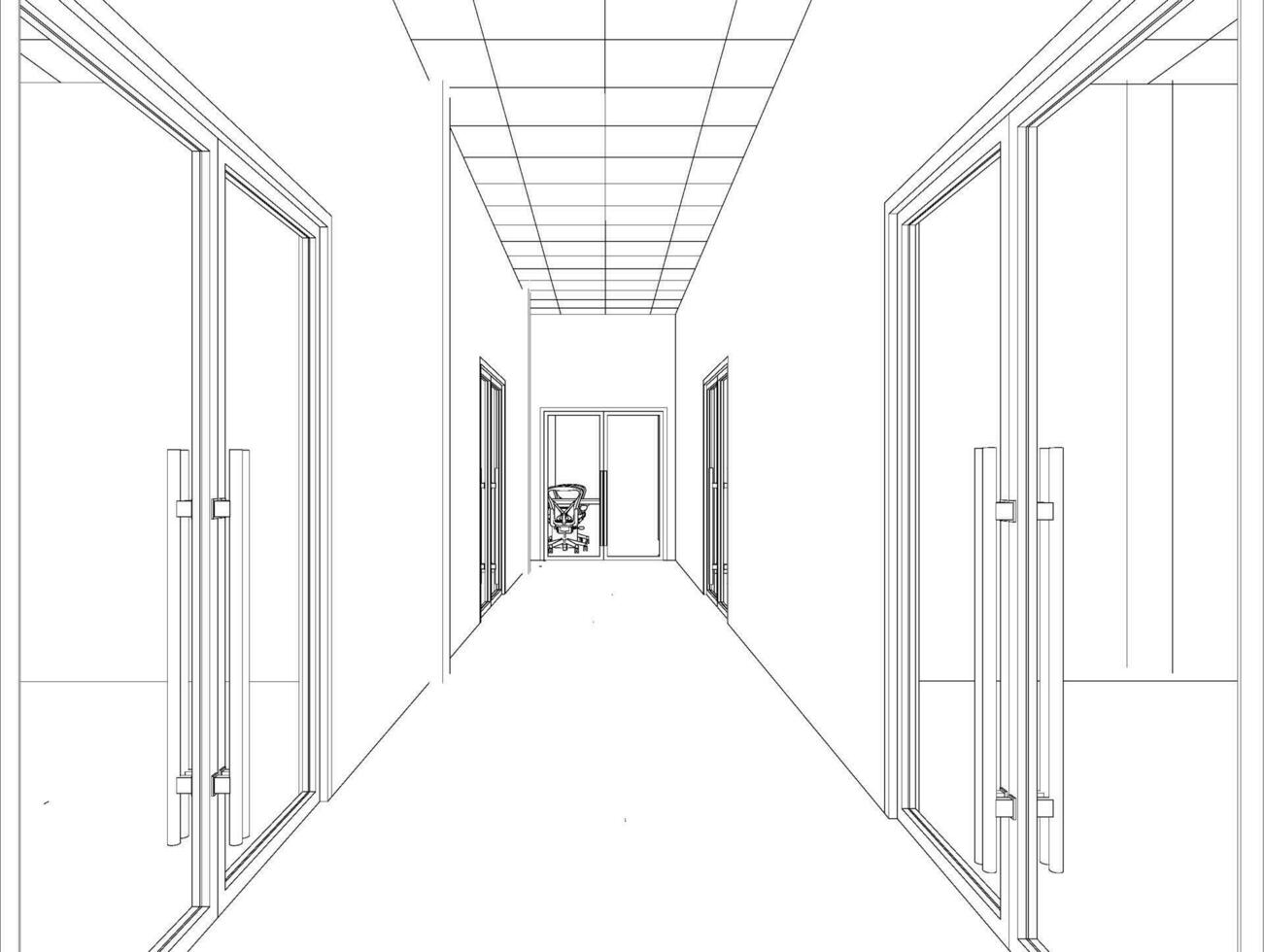 3D illustration of building project vector