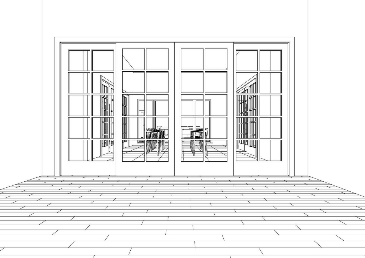 3D illustration of building project vector