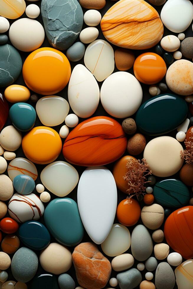 River stone in many colors Generative AI photo