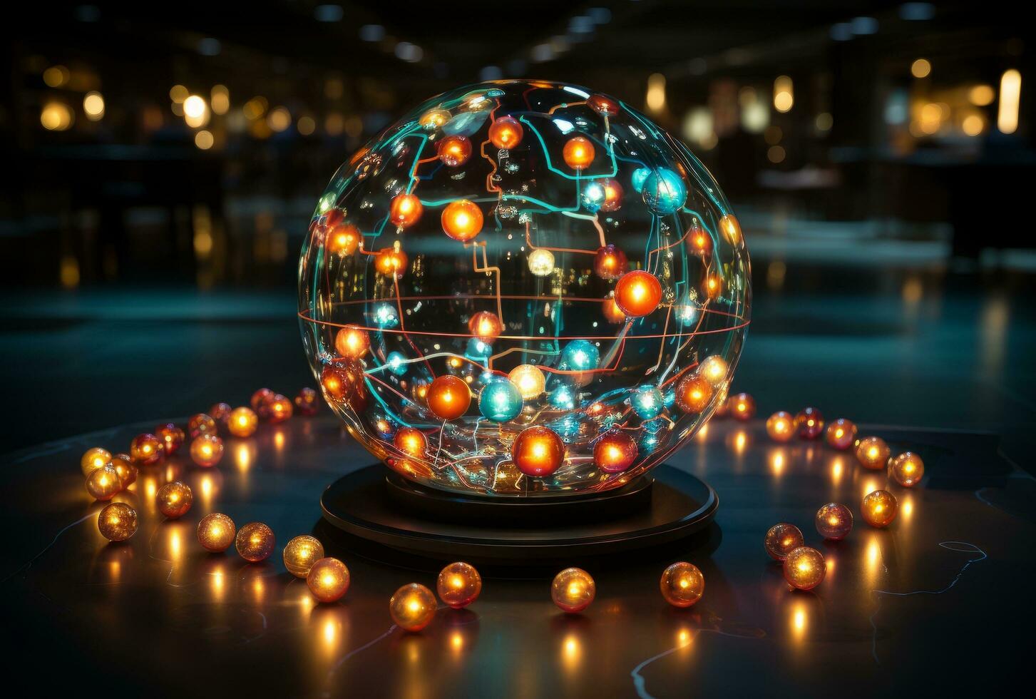 Global business internet network connection Generative AI. photo