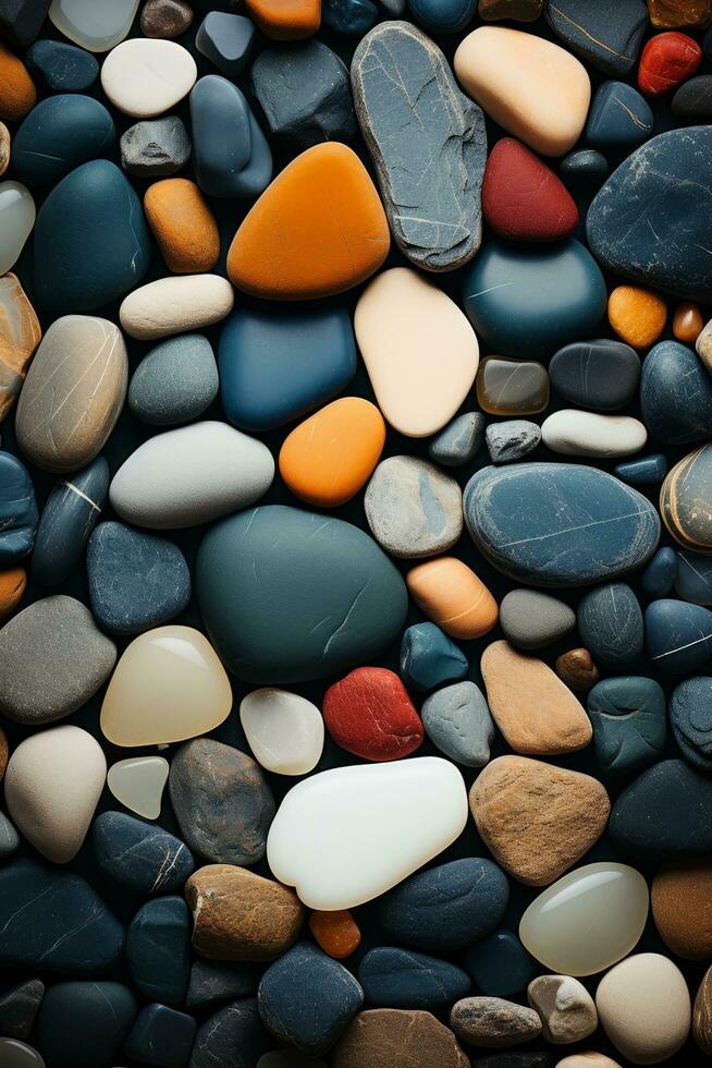 Multicolored abstract beach stone nature pattern Generative AI photo
