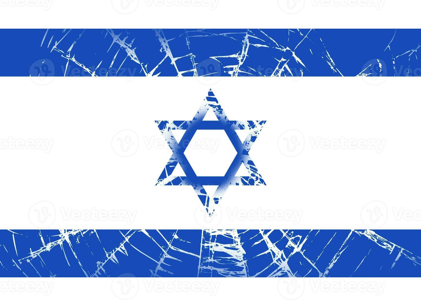 Israel cracked flag. Israeli illustration. War and Conflict. Middle East. Arabian Peninsula. Jewish culture. Gaza and West Bank. photo