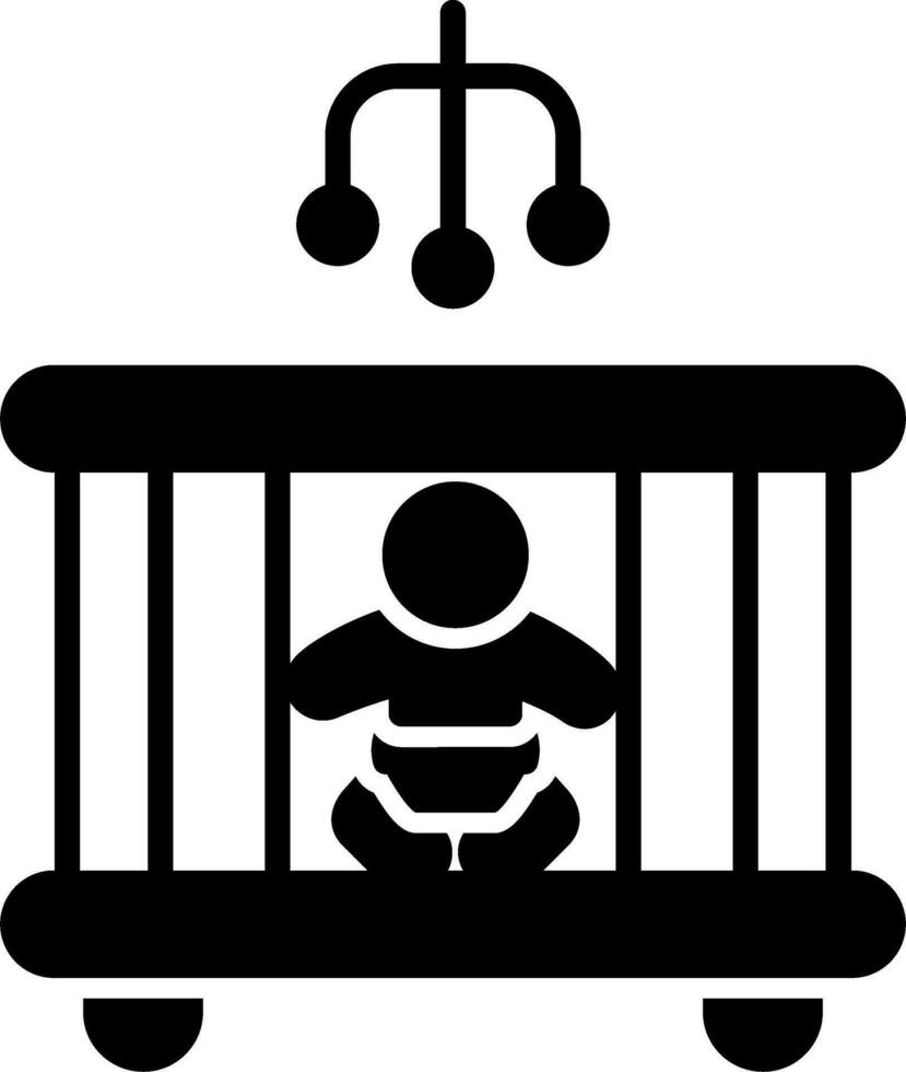 Baby Bed Vector Icon