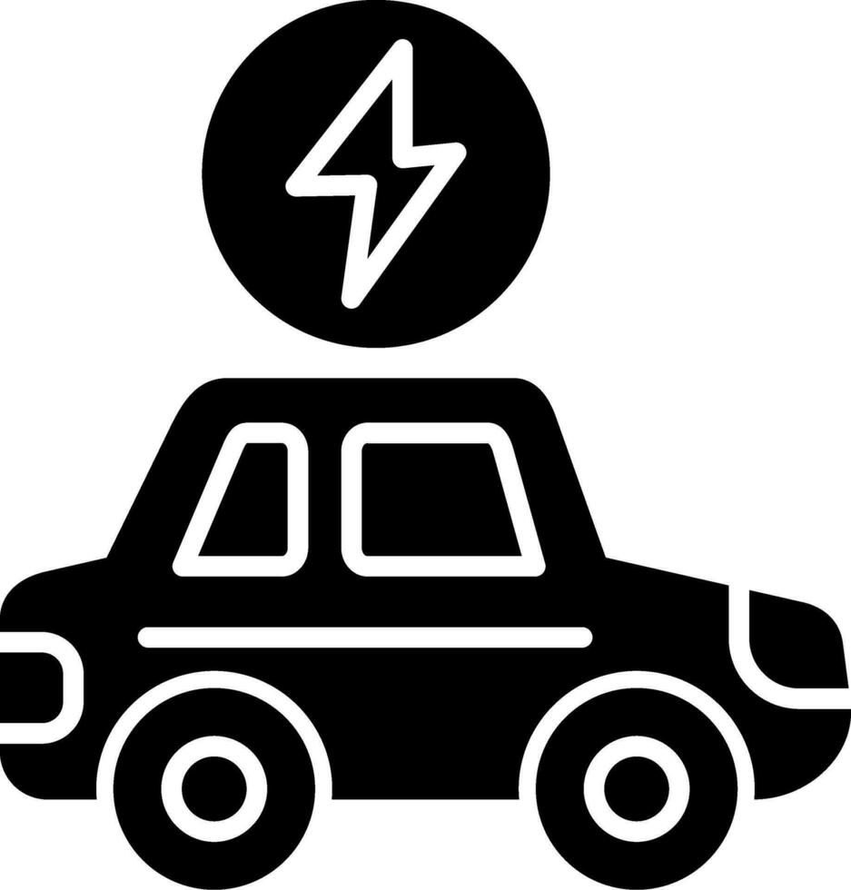 icono de vector de coche eléctrico