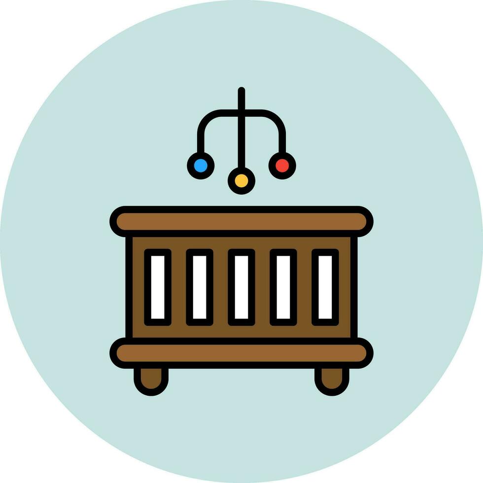 Baby Bed Vector Icon