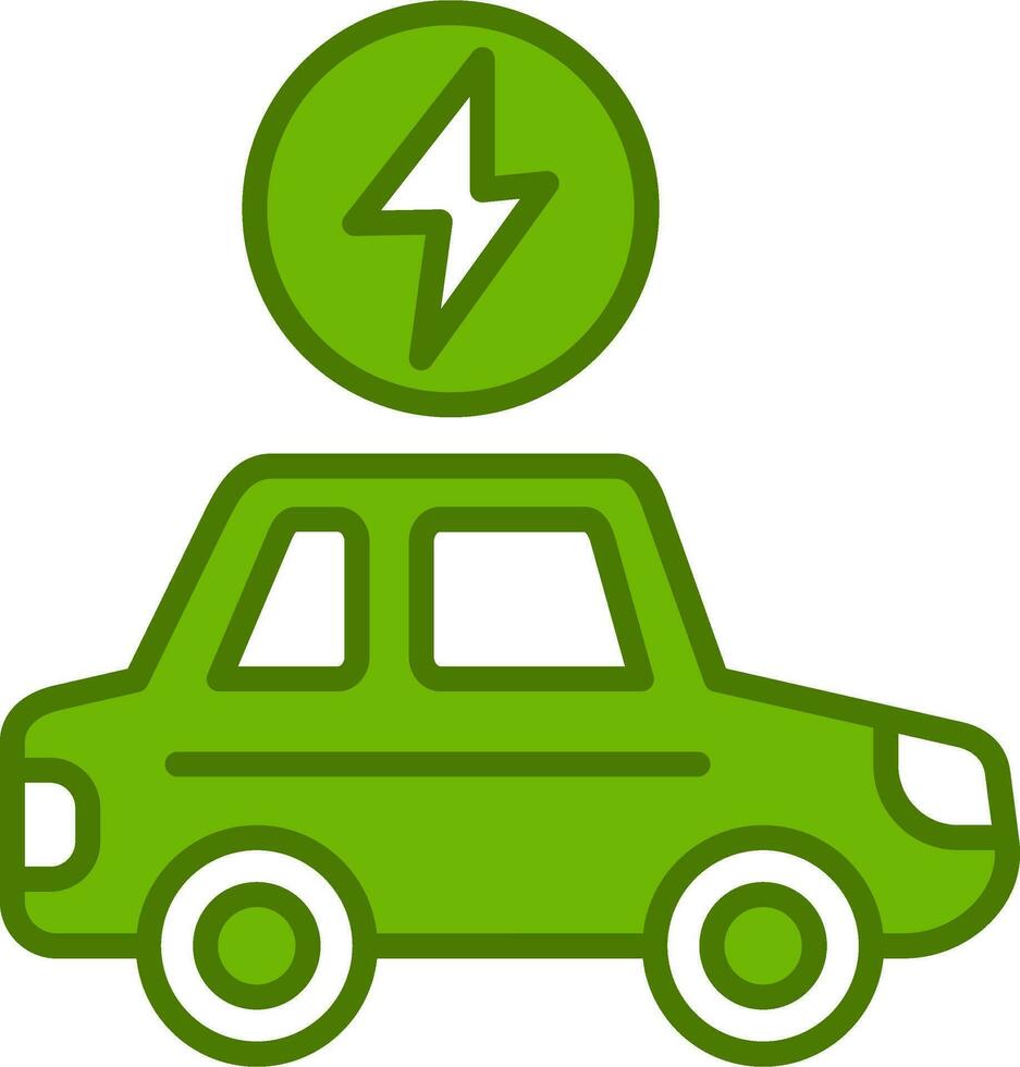 icono de vector de coche eléctrico